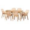 Baxton Studio Emmali Modern Bohemian Rattan and Wood 7-Piece Dining Set - 2 of 4