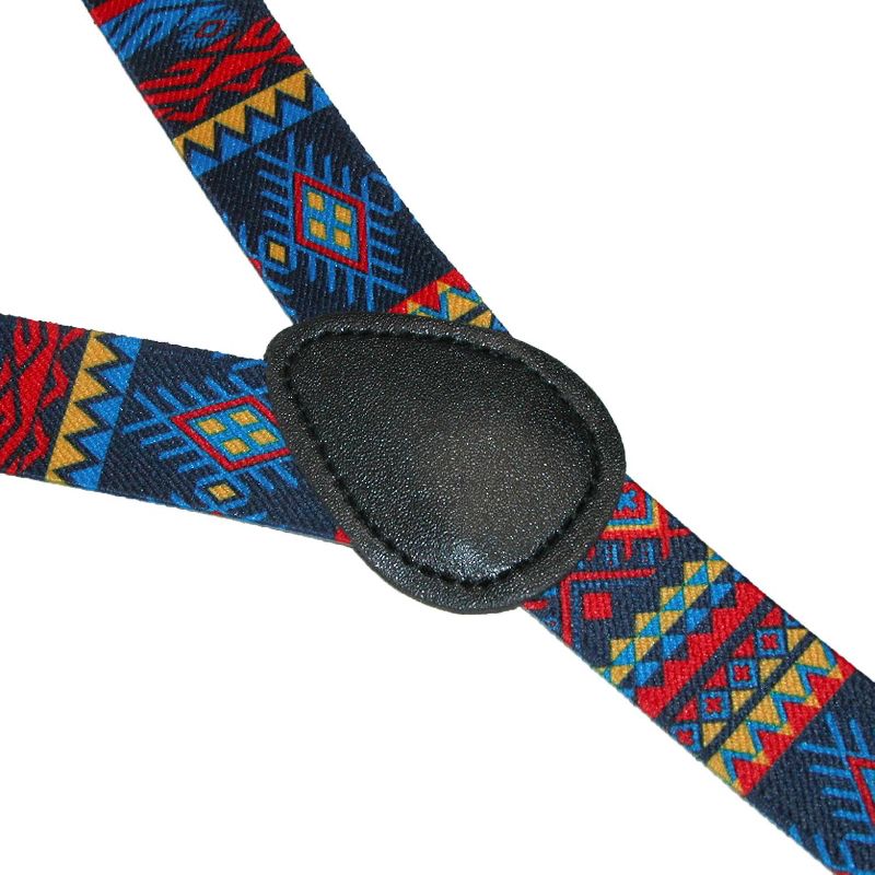 CTM Women's Elastic Aztec Pattern Clip-End Suspenders, 2 of 4