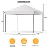 CuisinSmart 10x10 FT Heavy Duty Pop Up Canopy Tent with 1 Removable Mesh Sidewalls, One Person Setup Commercial Shelter for Events, Parties, Camping - 2 of 4