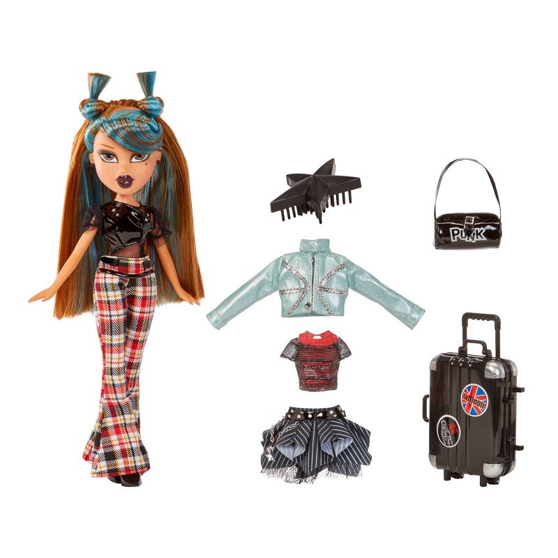 Bratz Pretty N Punk Yasmin Fashion Doll with 2 Outfits and Suitcase, 3 of 9