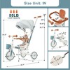 7 in 1 Stroller Baby Tricycle for 18-72 Months, Multifunctional Toddler Trike with Removable Push Rod, Canopy & Guardrail - ModernLuxe - 3 of 4