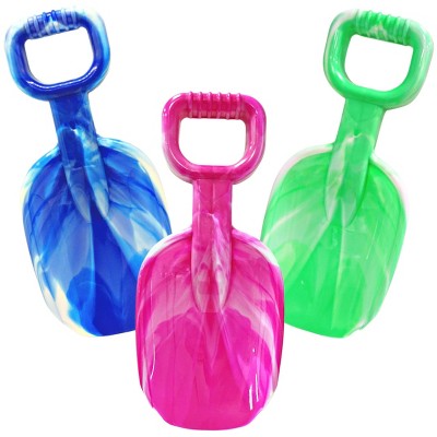 4E's Novelty 3 Pcs Large 15 Inch Beach Shovel Toy Set - Heavy Duty Plastic Sand Shovels for Kids, Ideal for Ages 3-10 and Outdoor Summer Sandbox Play