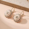 Vintage Bohemian Crystal Flower Earrings – Sparkly Round Bronze Dangle Drop Earrings for Women - 3 of 4