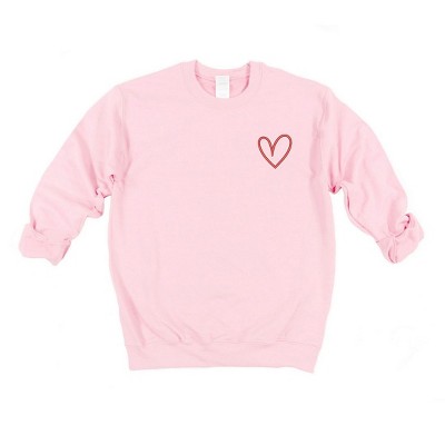 Simply Sage Market Women's Graphic Sweatshirt Embroidered Hand Drawn Heart LC