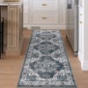 Washable Vintage Printed Rug Non Slip Low Pile Rug Soft Throw Floor Cover Foldable Indoor Carpet for Living Room Bedroom Playroom Nursery - 3 of 4