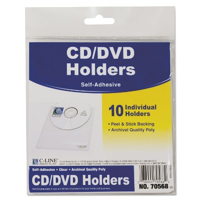 C-Line Self-Adhesive CD Holder 5 1/3 x 5 2/3 10/PK 70568