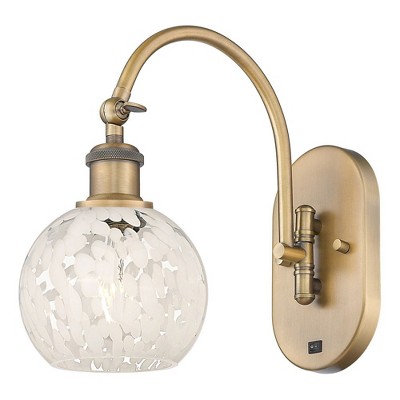 White Mouchette - 1 Light Arm Swivels Side to Side Wall Sconce In Modern Style-11.5 Inches Tall and 6 Inches Wide