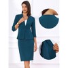 Allegra K Women's Office Work Collarless Blazer Pencil Skirt Business Suit Set 2 Pcs - 2 of 4