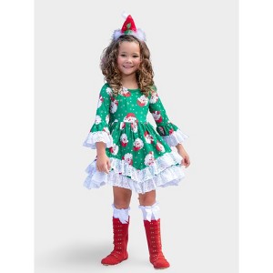 All The Santas Double Ruffle Dress Mia Belle Girls - 1 of 4