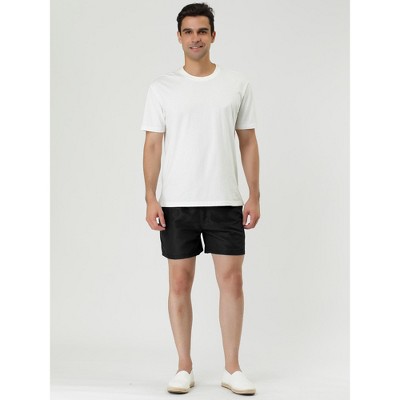 Lars Amadeus Men's Summer Drawstring Waist Solid Color Mesh Lining Swimming Board Shorts Orange 34 — фото 3