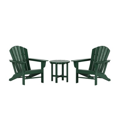 WestinTrends Dylan HDPE Outdoor Patio Adirondack Conversation Set (3-Piece)