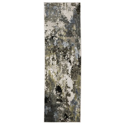 Oriental Weavers Caravan 502Z8 Grey/ Green Indoor Area Rug - 2'3" x 7'6"