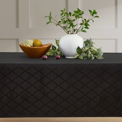 HLC.ME Modena Jacquard Fabric Lattice Tablecloth, Water, Fade, Wrinkle and Stain Resistant Table Cloth