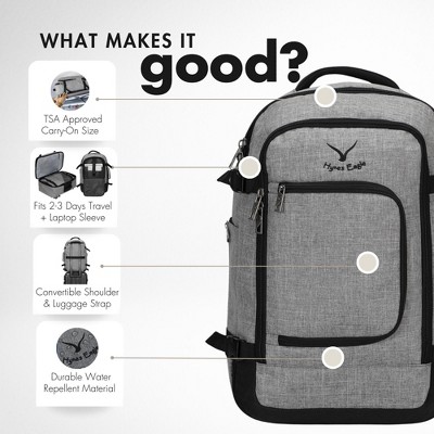 Hynes Eagle Carry-On Travel Backpack (40L) – Hynes Eagle – Charcoal — фото 3