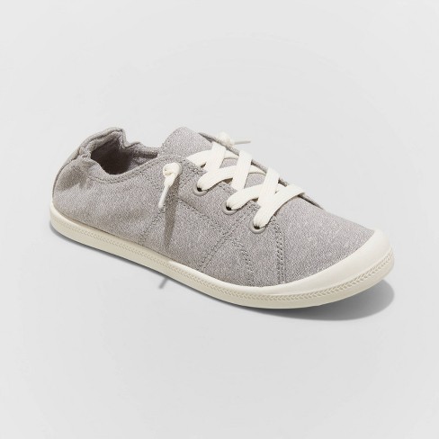 Women S Mad Love Lennie Lace Up Canvas Sneakers Gray 11 Target