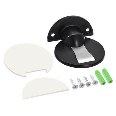 Unique Bargains Zinc Alloy Magnetic Door Stopper with Self Adhesive and Screw Mount 2 Pcs