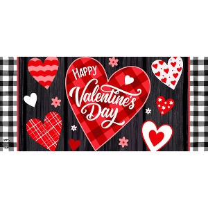 Briarwood Lane Valentine's Scattered Hearts Mini Mat 22x10 Indoor Outdoor For Valentine's Doormat - 1 of 2