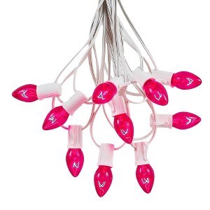 Novelty Lights 25 Feet C7 Christmas String Light Set, Vintage Holiday Hanging Light Set, White Wire - 1 of 4