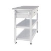LunaLulinlk Stainless Steel Table Top White Kitchen Cart With Two Drawers - 4 of 4