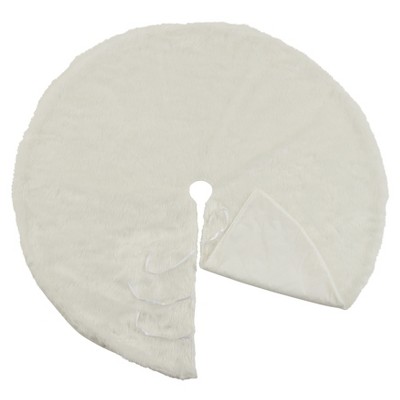 Luxurious White Faux Fur Christmas Tree Skirt