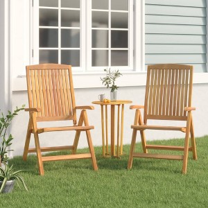 vidaXL Reclining Patio Chairs 2 pcs Solid Wood Teak - 1 of 4