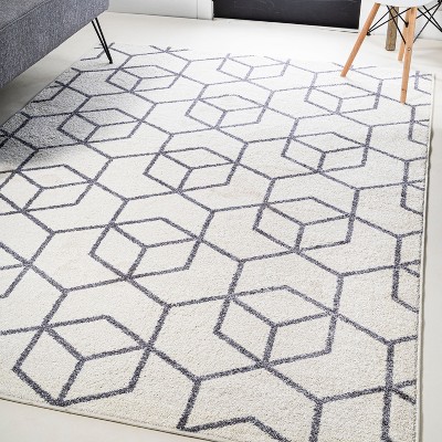 Tumbling Blocks Modern Geometric Area Rug - JONATHAN Y