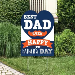 Tie and Number 1 Dad Hand Lawn Decorations 10 Piece Big Dot of Happiness My Dad is Rad Outdoor Fathers Day Yard Decorations 