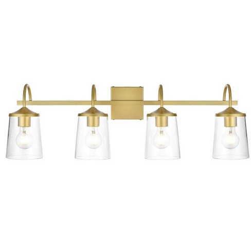 Elegant Lighting Avani 4 light Brass and Clear Bath Sconce - image 1 of 4