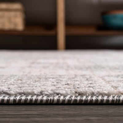 Modern Moroccan-Inspired Beige and Gray Geometric Synthetic Area Rug 3x5
