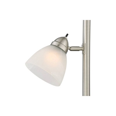 Ellery Brushed Nickel Torchiere Floor Lamp with Adjustable Side Lights