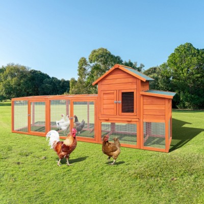 Large Outdoor Wooden Chicken Coop with Nesting Box and Waterproof Roof, Backyard Hen House for 3–4 Chickens or Small Pets – The Pop Home