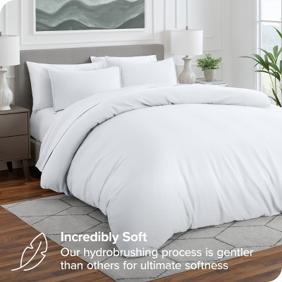 Oversized King White Microfiber Duvet Cover Set