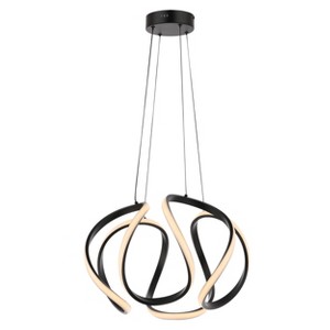 JONATHAN Y 18.5" Euphoria Contemporary Aluminum/Iron Scribble Integrated LED Pendant Light Black : Modern Kitchen Decor, ETL Listed, Dimmable - 1 of 4