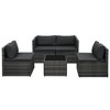 vidaXL Poly Rattan Patio Lounge Set, 5-Piece Set with Cushions, Weather-Resistant and Adjustable for Garden/Patio Use, Gray/Anthracite - 2 of 4