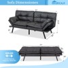Dyonery 71" Memory Foam Futon Sofa Bed| Convertible Sleeper Sofa with 3-Position Adjustable Backrest and 4-Position Armrest - 2 of 4