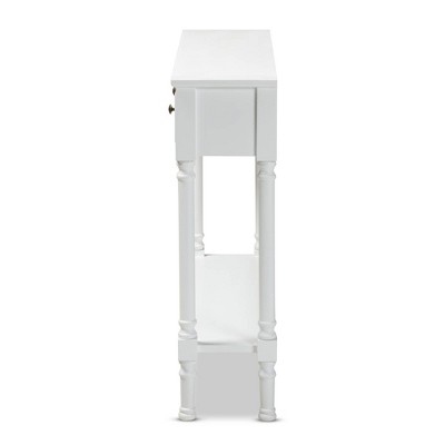 Calvin 3-Drawer White Wood & Metal Entryway Console Table with Storage