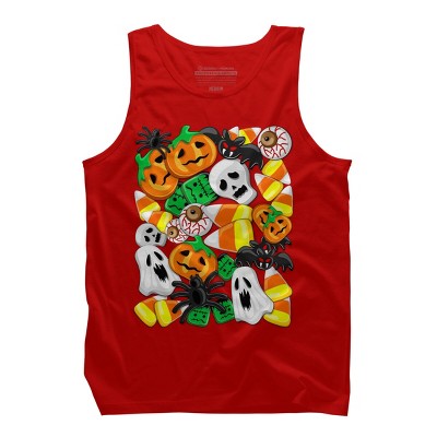 Men's Design By Humans Halloween Spooky Candies Party By BluedarkArt Tank Top