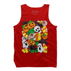 Men's Design By Humans Halloween Spooky Candies Party By BluedarkArt Tank Top - 1 of 3