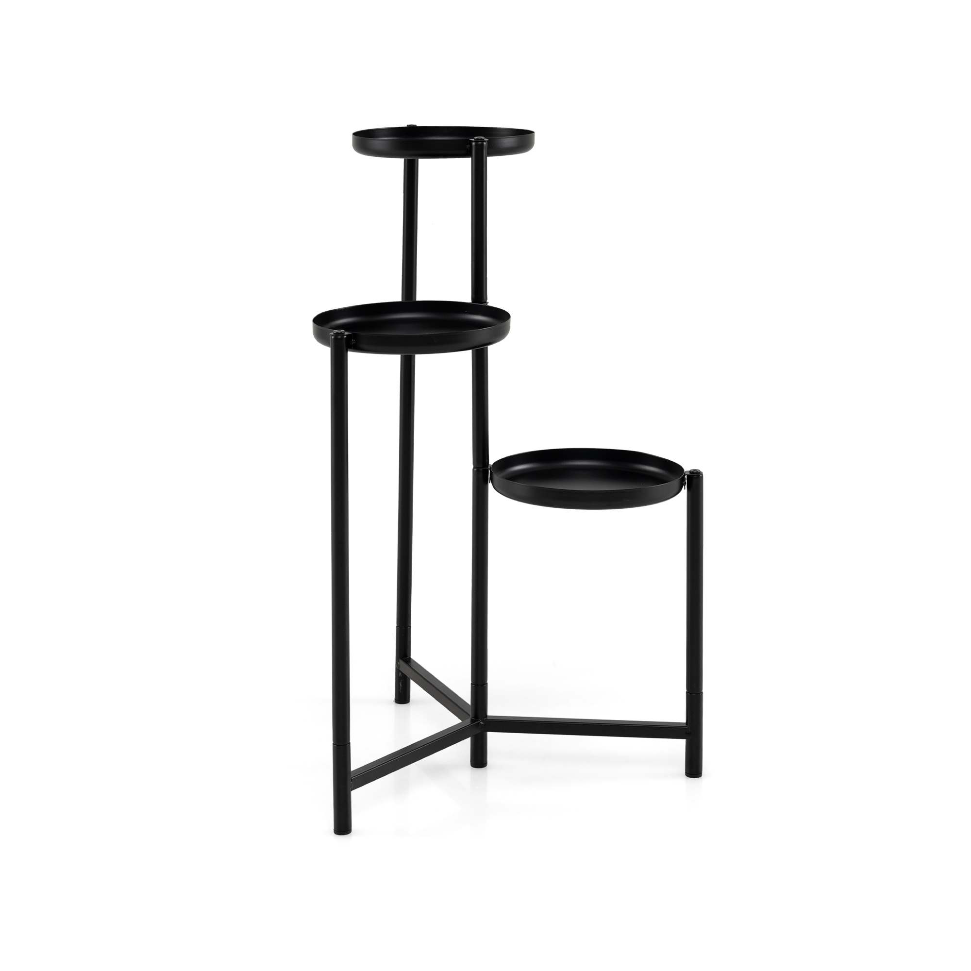 Gymax Metal Plant Stand Indoor Outdoor Tall Corner Flower Pot Holder Display Rack