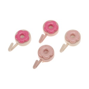 Unique Bargains Utility Heart-Shaped Sticker Hook Beige Rose Red Pink 4 Pcs - 1 of 4