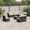 vidaXL 12 Piece Patio Sofa Set with Cushions - Black and Cream - 2 of 4