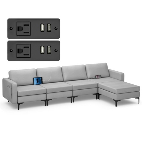 Sectional sofa with store usb port