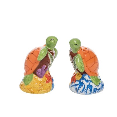 Multicolor Ceramic Turtle Salt & Pepper Shaker Set