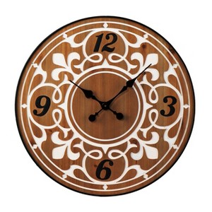 Aprille Round Wall Clock - Natural - SEI - 1 of 4