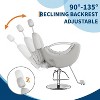 Reclining Salon Barber Chair, 360 Swivel Styling Braiding Hairdresser Chair Hair Salon Chair with Heavy Duty Hydraulic Pump - 4 of 4