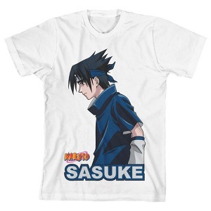 Naruto Classic Sasuke Side View Boy's White T-shirt - 1 of 2