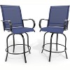 Outdoor Swivel Bar Stools Set of 2, Patio Swivel Bar Stools Chair - 3 of 4