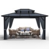 Gazebo All-Weather Aluminum with Dual-Layer Polycarbonate Roof - 3 of 4