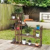 7-Tier Flower Wood Stand Plant Display Rack Multifunctional Storage Shelf - 4 of 4