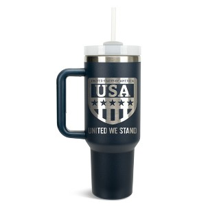 100 North USA United We Stand Flag Shield Wrap-Around 40 Oz. Stainless Steel Water Bottle Coffee Mug, Spill & Leak Resistant, Travel Tumbler with - 1 of 4